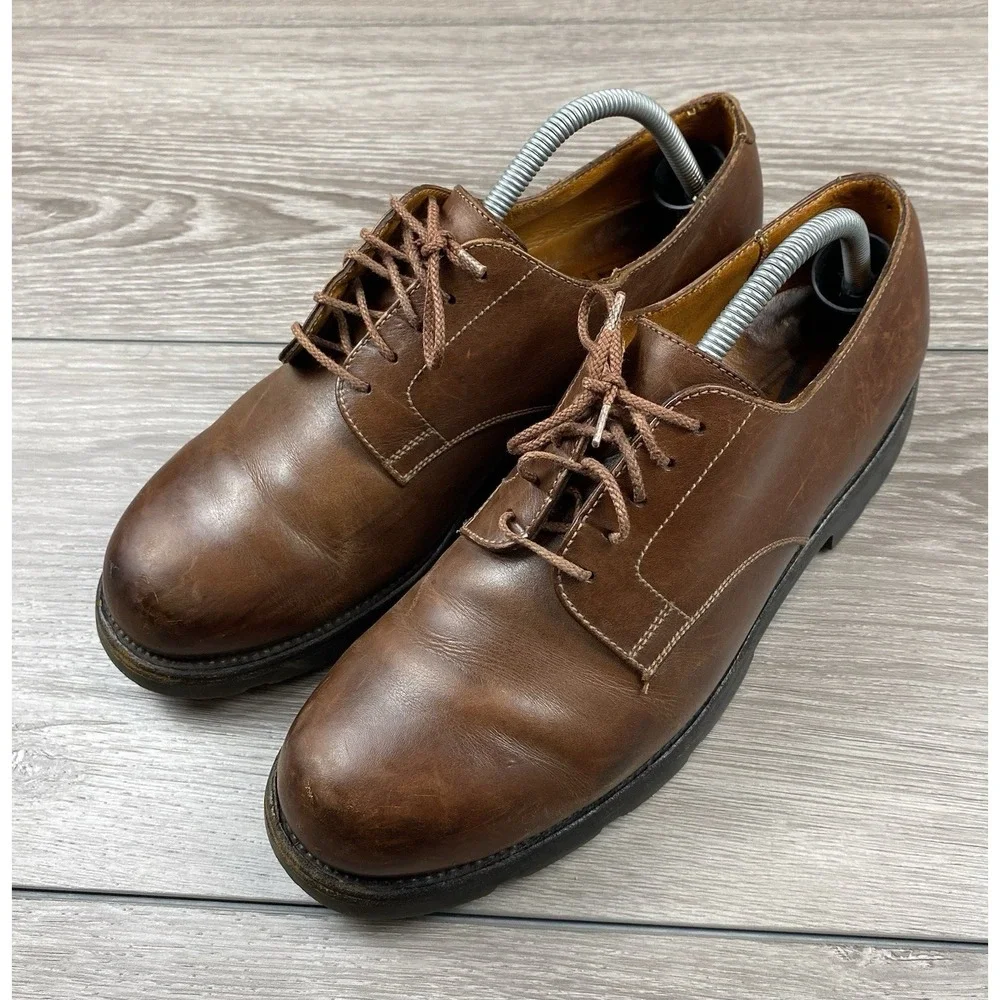 JM Weston‎ Men's Leather Solid Derby Dress Shoes Brown Size 8.5 D